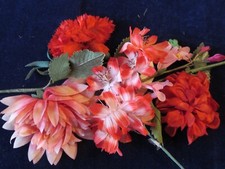 Vintage Millinery Flower Collection Red Pink Coral 1-3" German H5241