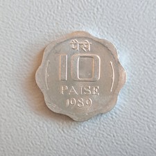 1989 India 10 Paise Coin [Calcutta] (Very Fine)