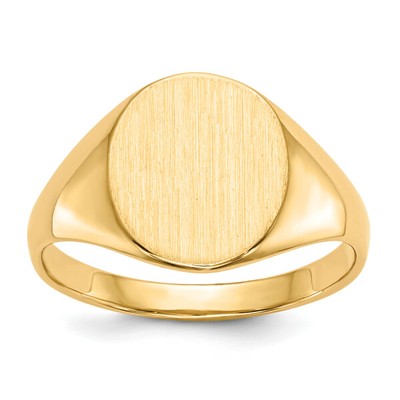 14K Yellow Gold Custom Engraved Signet Ring Handmade Personalized Monogram ...