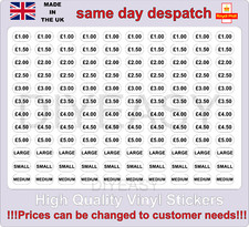 X120 Price Vinyl Stickers -  Self Adhesive WINDOW  Sticky Labels  Price