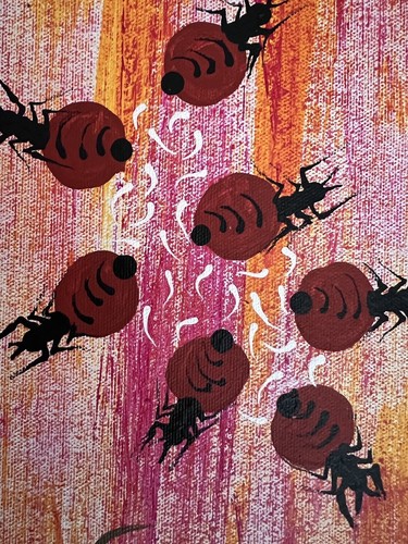 Terry Robertson - Bush Tucker Aboriginal Art 55cm × 101cm COA supplied - 第 3/19 張圖片