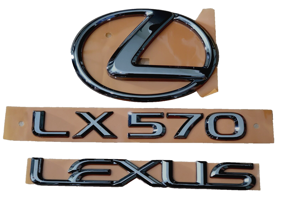 08-21 FITS LX570 LEXUS EMBLEM REAR BLACK CHROME TRUNK KIT 2009