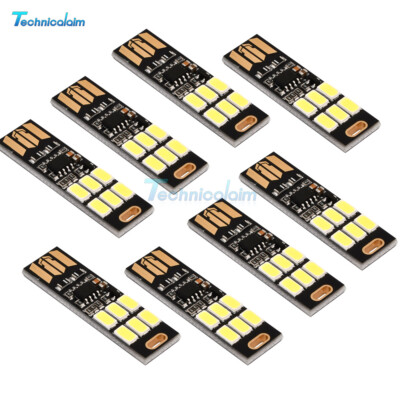 1-10 Mini Portable USB 5730 6LEDs Light Touch Sensor Dimmable Night Light Module