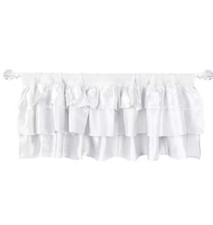 Tadpoles White Triple - Layer Satin Window Valance 60 X 16 Inches Ships N 24h