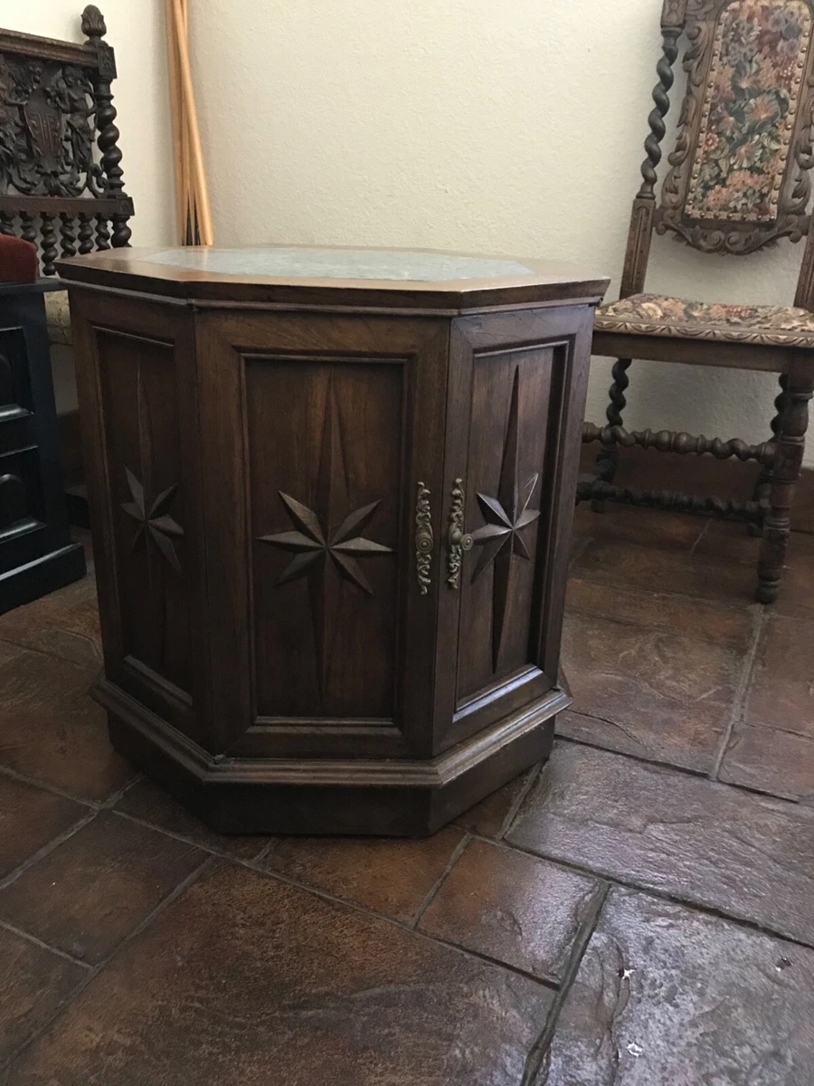Octagon end table with on sale storage