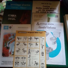 7 brochure Pubblicitarie rubinetti sanitari bagno bagni anni '70 Armitage shanks