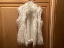 A One Of A Kind White Kenar Womans Faux Fur Large Vest Jacket