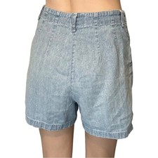 Vintage 90s Denim Jean Shorts Light Blue Cotton Modest Size 7/8 Medium 28 Waist