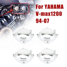 4x Carburetor Carb Diaphragm Top Cap Fit For YAMAHA V-max1200 1994-2007 Chrome