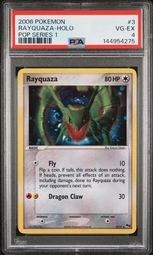 2006 POKEMON POP SERIES 1 #3 RAYQUAZA-HOLO PSA 4