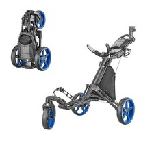 CaddyLite ONE-Swivel V8 Golf Push Cart - Lightweight 3 Wheel Foldable Blue