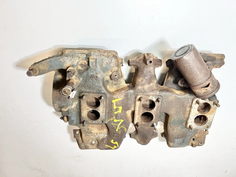 Colector de admisión Tri-Power 57 58 GM Pontiac 347ci Foto 3 de 4