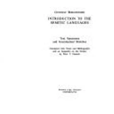 Introduction to the Semitic Languages : Text Specimens and Gramma
