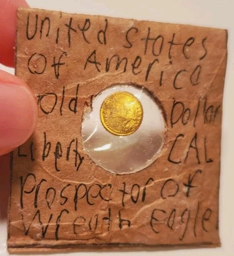 1909 One Dollar California Gold Fractional Indian Head Coin - UNGRADED RARE