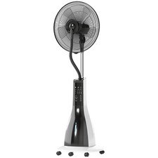 HOMCOM Spray Misting Fan, Pedestal Fan with Oscillation, Tilt, Wheels