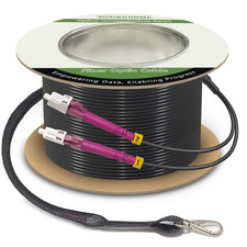 500 Feet (150 Meters) Armored OM4 LC to LC Fiber Patch Cables, 10Gb/40Gb/100Gb M
