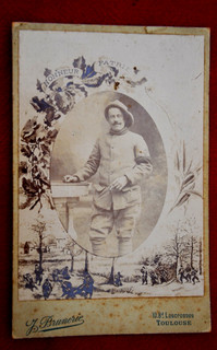 Photo Artistique un poilu RIT Brunerie Toulouse Souvenir de Guerre 1914 18 WW1