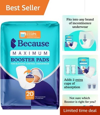 Maximum Incontinence Booster Pads: Add 2 Cups Extra Absorbency   20 Count