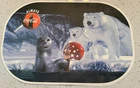 VINTAGE 1997 COCA COLA REVERSIBLE PLACEMAT FEATURING POLAR BEAR FAMILY AND SEAL