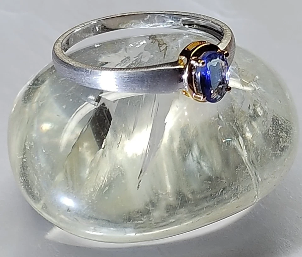 TANSANIT RING  1 STEIN ca. 6,5 x 4,5 mm, GR. 21(66) 925/- SILBER - Bild 2 von 4