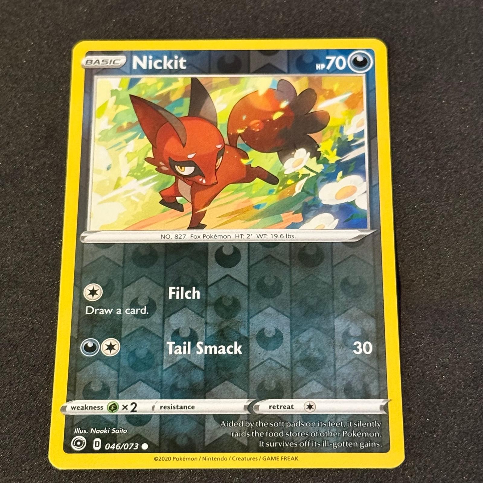 Nickit 046/073 Common Champion's Path Pokemon Reverse Holo Near Mint