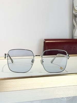 Gucci unisex metal rectangular frame classic clear sunglasses