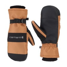 Carhartt Men's Waterproof Insulated Knit Cuff Mitten Large Brown/Black