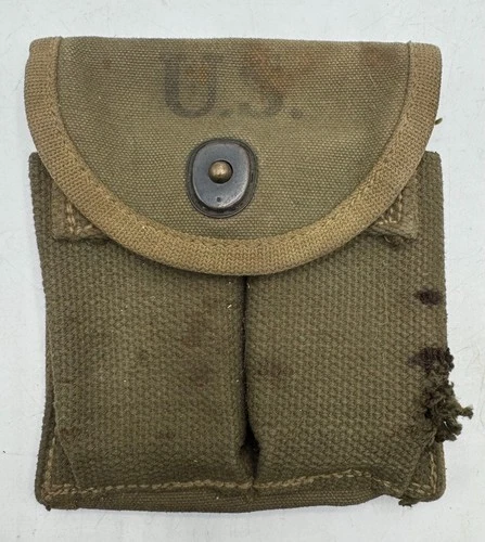 Vintage WW2 US Army Military M1 Carbine Garand Magazine Ammo Pouch Appleton 1943