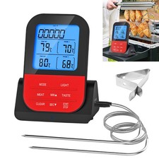 Digital Wireless Remote Meat Thermometer Cooking 2 Probes Oven BBQ Grill Smokers