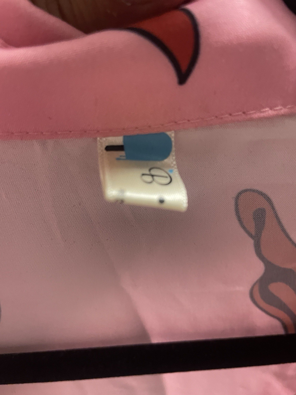 Pink Button Down Shirt with Devil Pattern Size La… - image 4