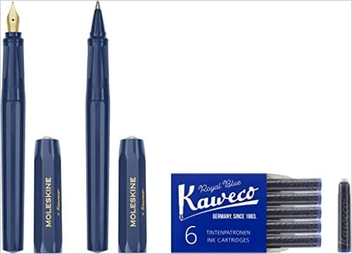 Moleskine x Kaweco Ballpen & Fountain Pen Set: Blue by Molesk... - 8056598854985