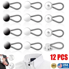 12x Metal Collar Neck Waist Extender Buttons For Men Dress Shirts Pants Belt USA