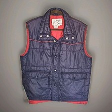 Men's Vintage 70s/80s Alpine Ski Vest Red Blue Colorblock Sz LG