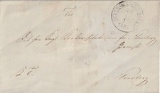 Bahnpost - K1 SCHLESW. SPEDIT. BUREAU a. Brief n. Flensburg 1855