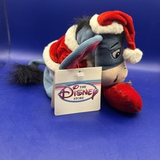 The Disney Store EEYORE Santa 8" Mini Bean Bag New With Tag