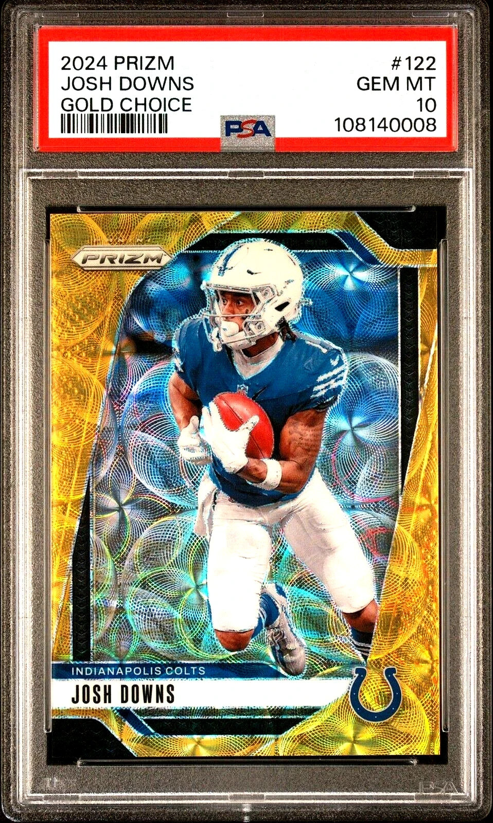 2024 PANINI PRIZM JOSH DOWNS #122 GOLD CHOICE 10/10 PSA 10 POP 1