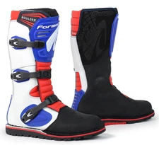 motorcycle boots | Forma BOULDER (UNBOXED) white blue red trials tech