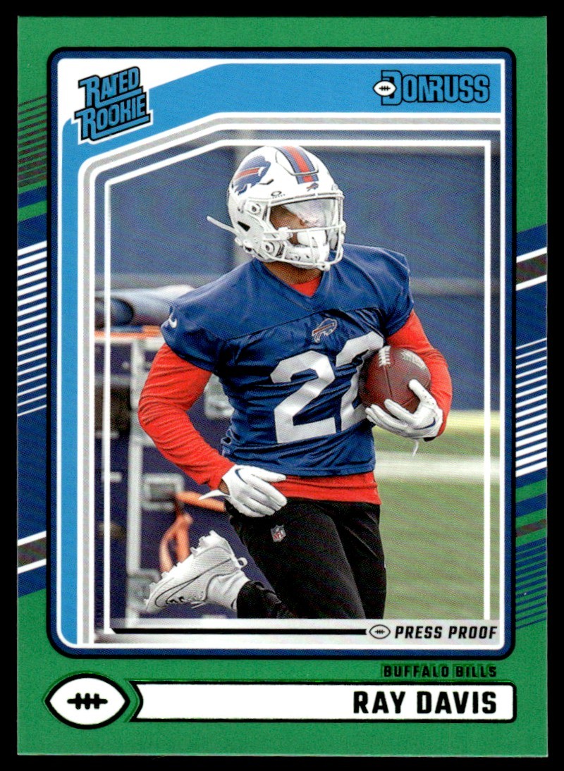 2024 Donruss Green Press Proof Rated Rooke Ray Davis Rookie Buffalo Bills #316