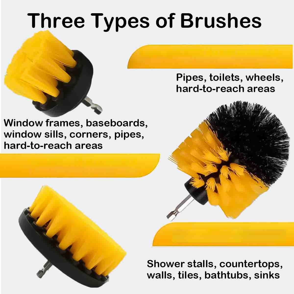 Drill Brush Set for Bathroom Cleaning – Power Scrubber Brush for Tub Tile Shower