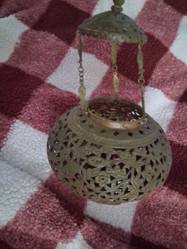 Antique Copper Morrocan Candle Lamp/ Incense Burner