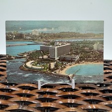 Vintage Caribe Hilton San Juan Puerto Rico Postcard – Aerial Hotel View Beach