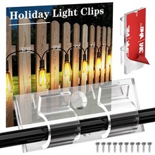 XHF 30PCS Clear Hooks for Outdoor String Lights Clips Heavy Duty Adhesive wih