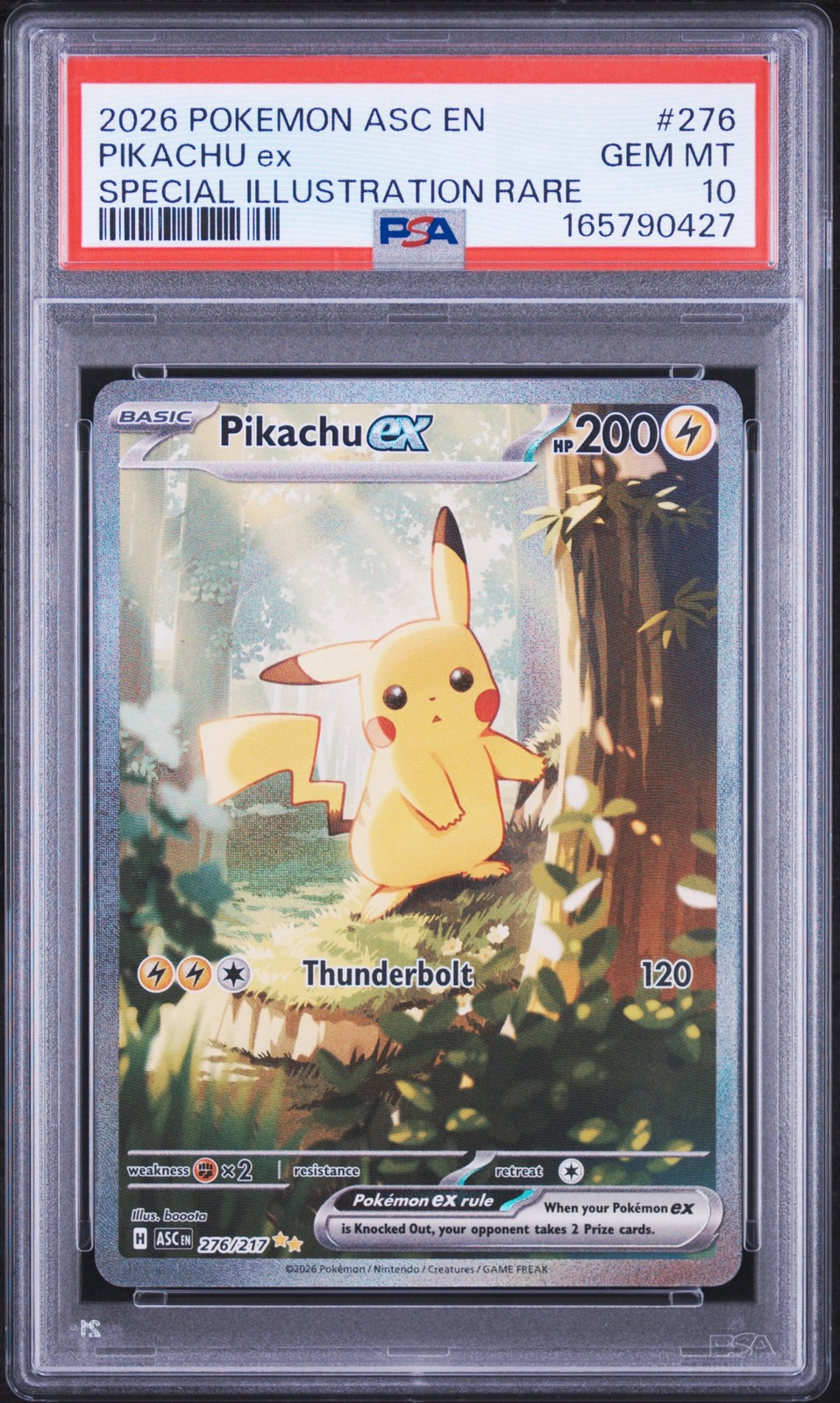 2026 POKEMON ASCENDED HEROES SPECIAL ILLUSTRATION RARE #276 PIKACHU EX PSA 10