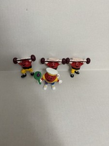 Vintage Kool-Aid Man PVC Red Figure 90s Lot Of 4 Kraft Figurine Toy Cake Topper