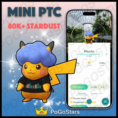 Pokémon PTC Go - Shiny Pikachu Blue - PokéXciting Singapore✨Special Background✨