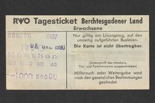 VINTAGE 1990 RVO TAGESTICKET BERCHTESGADENER LAND BUS TICKET