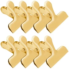 8 Pack 3 Inch Stainless Steel Gold Chip Clips Bag Clips Large Clip for Food P...