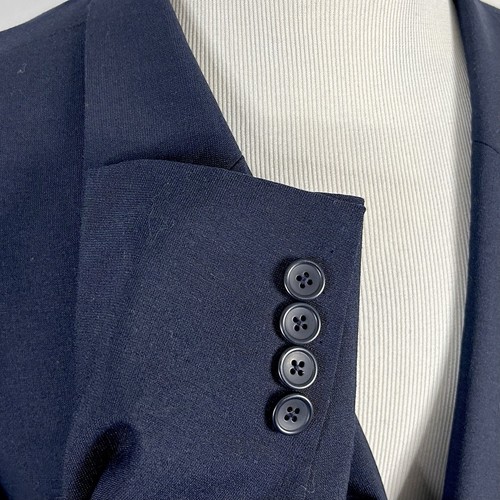GS Perfect Fit 60R Sport Coat Navy Blue Polyester Blend Two Button Vented - Picture 5 of 8
