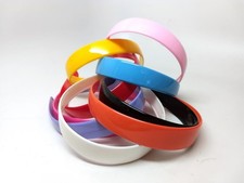 10 pcs. Plastic Headbands - 25mm 1" wide - GLOSSY - with Teeth - Colorful MIX