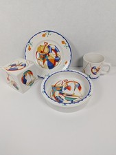 Tiffany Co. Seashore Child's 4 Piece Dish Set Plate, Bowl, Mug, Piggy Bank